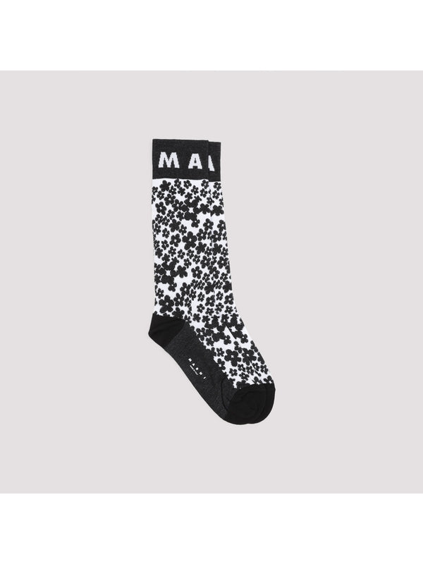 Logo Flower Pattern Socks