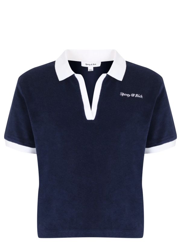 Logo Embroidered Terry Cotton Polo Shirt