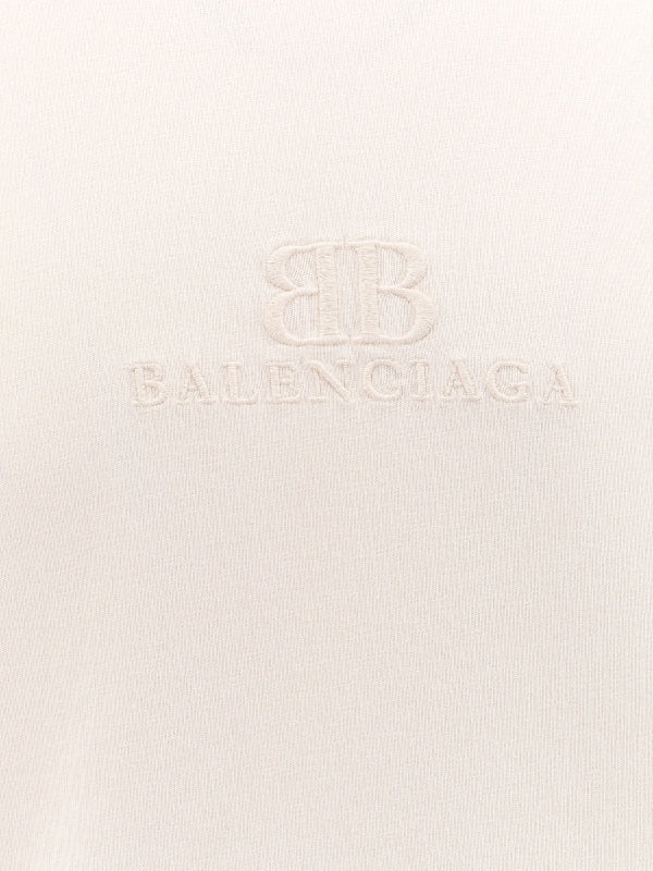 BALENCIAGA - BB Logo Cotton Short Sleeve T-Shirt - Jente