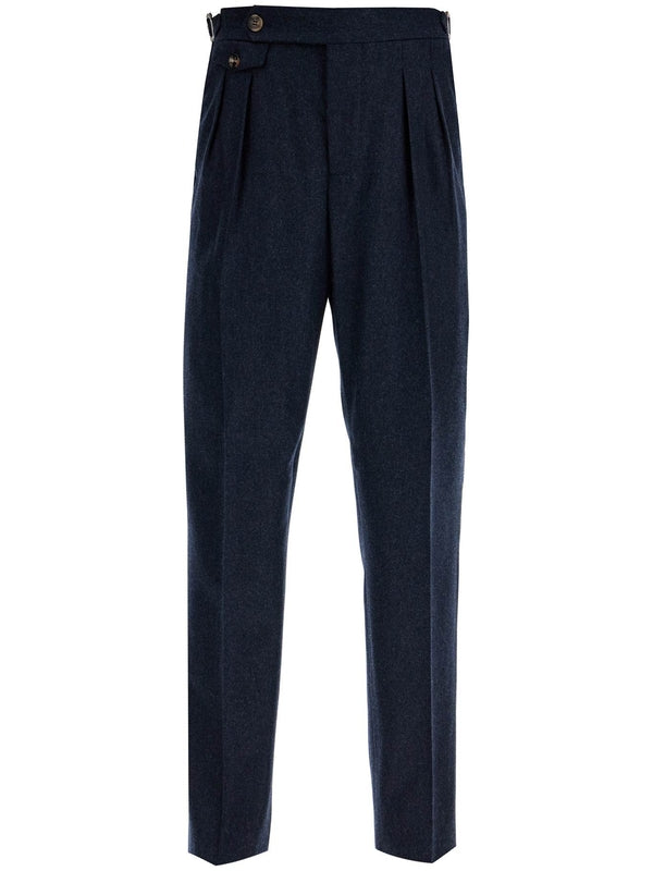 Double Pleat Virgin Wool Tailored Pants