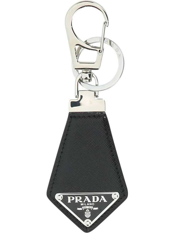 Triangle Logo Leather Charm Keyring