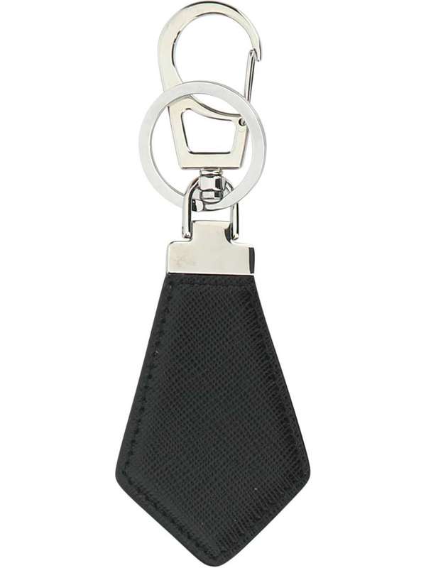 Triangle Logo Leather Charm Keyring