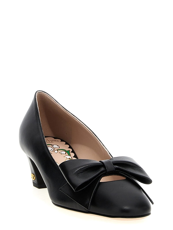 Bowow Bow Leather Pumps Heel