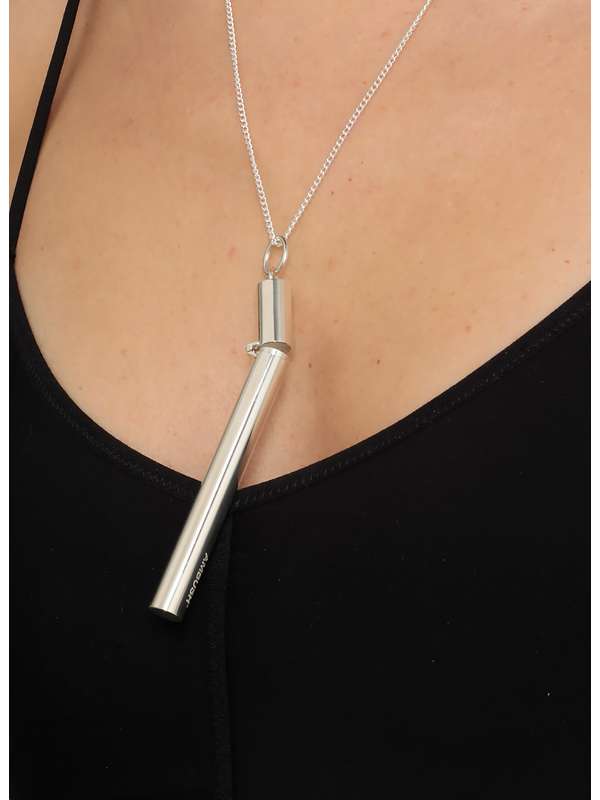 Silver Cigarette Case Necklace