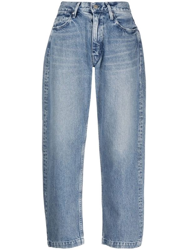 Cropped Cotton Denim Pants