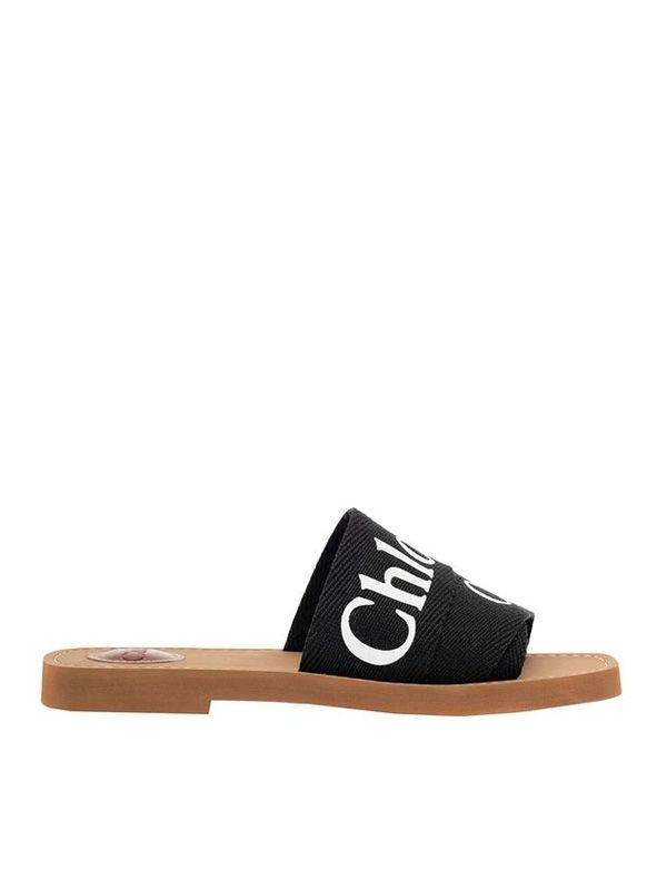 Woody Logo Flat Sandals