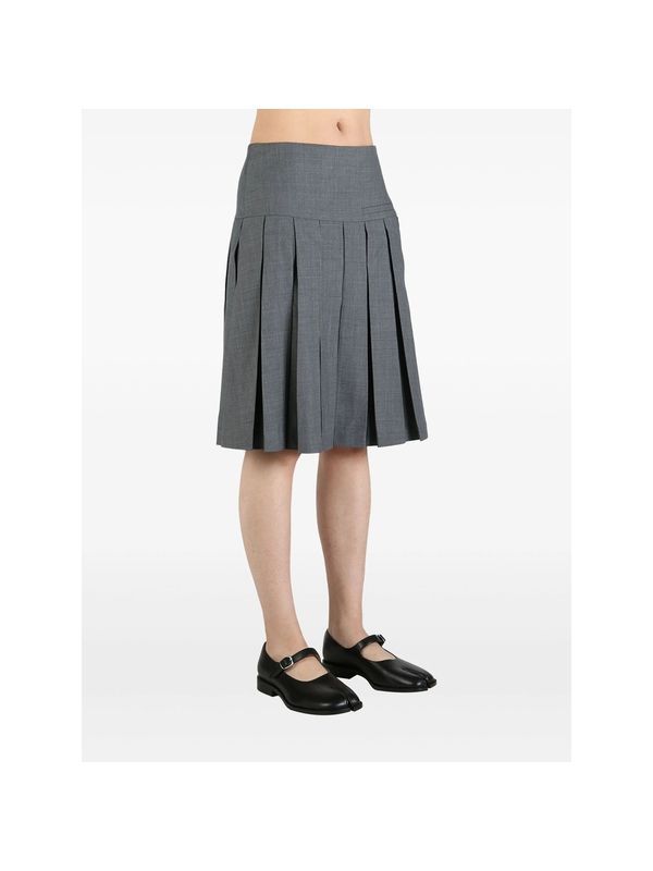 A-line Pleated Grey Skirt