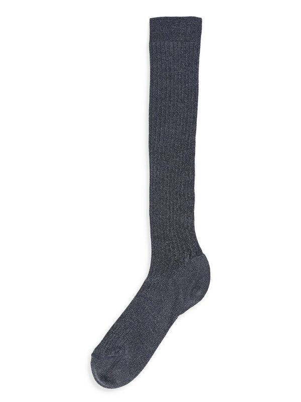 Metallic Ribbed Socks