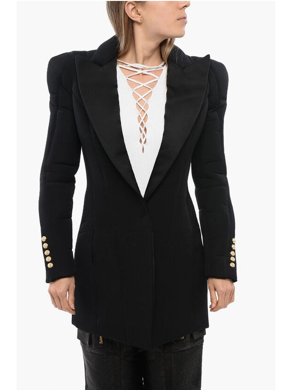 Shoulder Pad Single-Breasted Wool Tailored Jacket