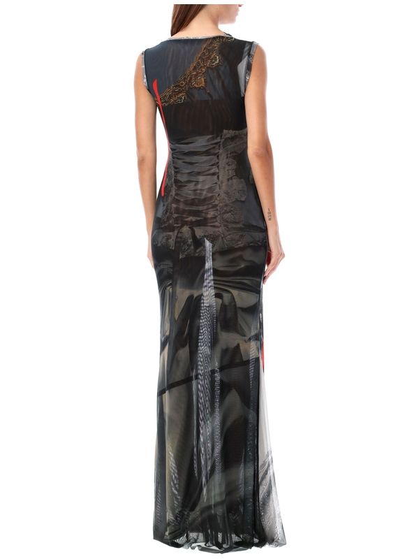 Graphic Printing Long Dress