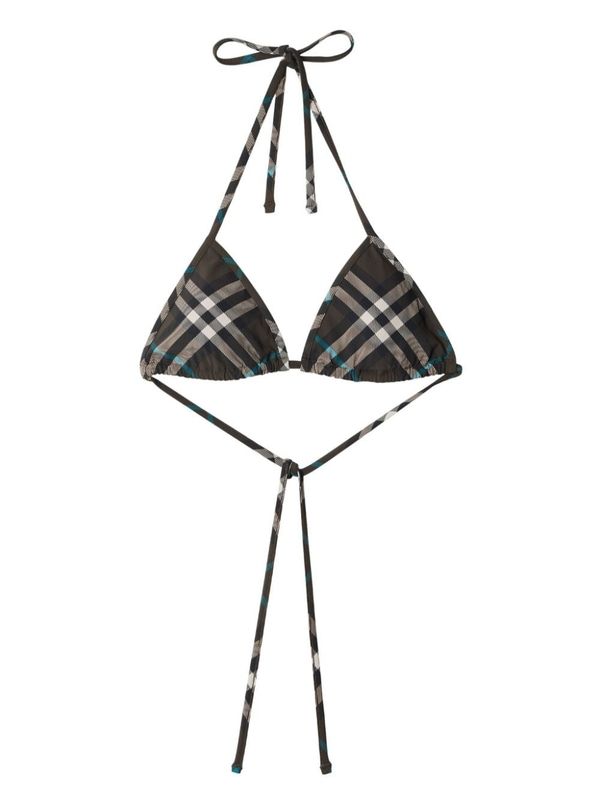 Vintage Check Halterneck Bikini Top