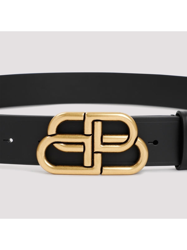 BB logo buckle leather belt