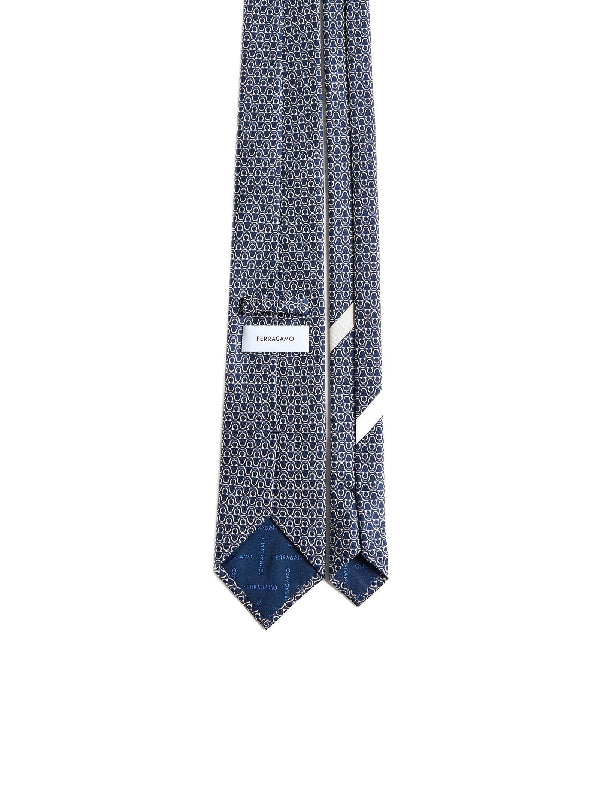 Gancini Printing Silk Tie