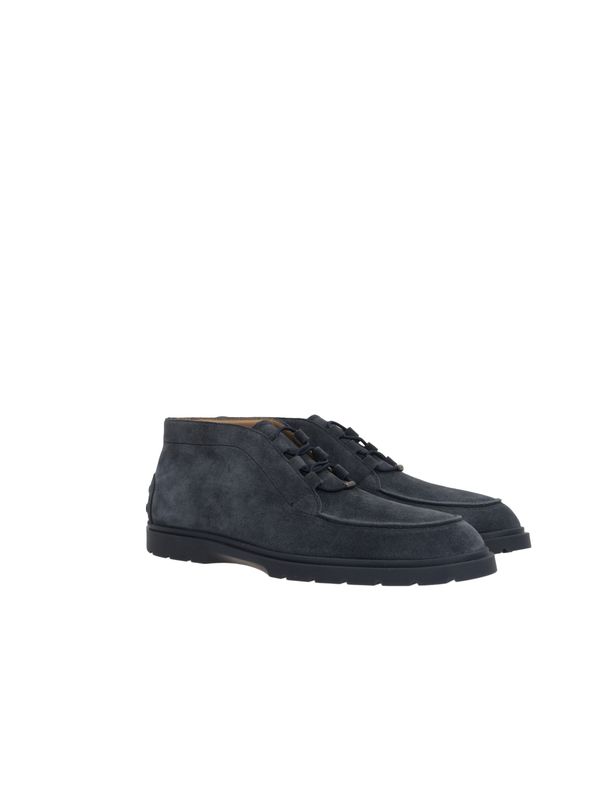 Tod'S Navy Lace-Up Boots