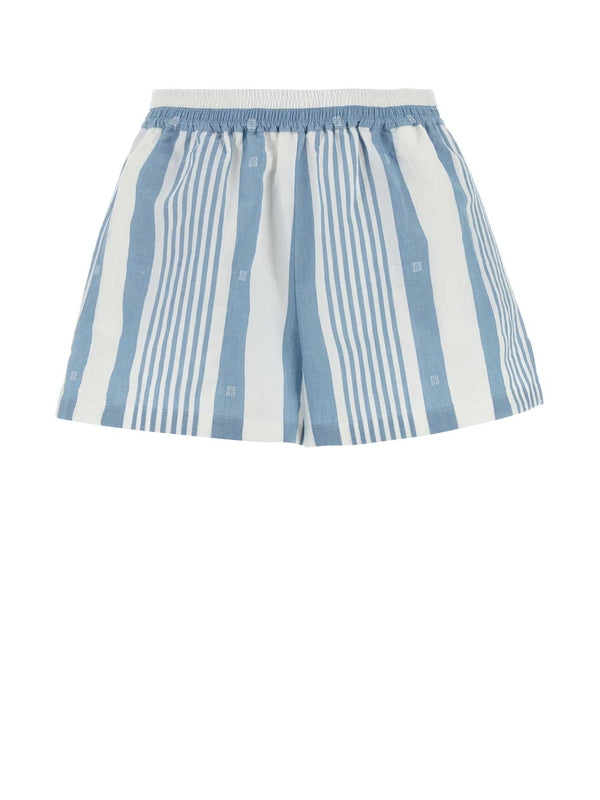 4G Stripe Cotton Linen Shorts