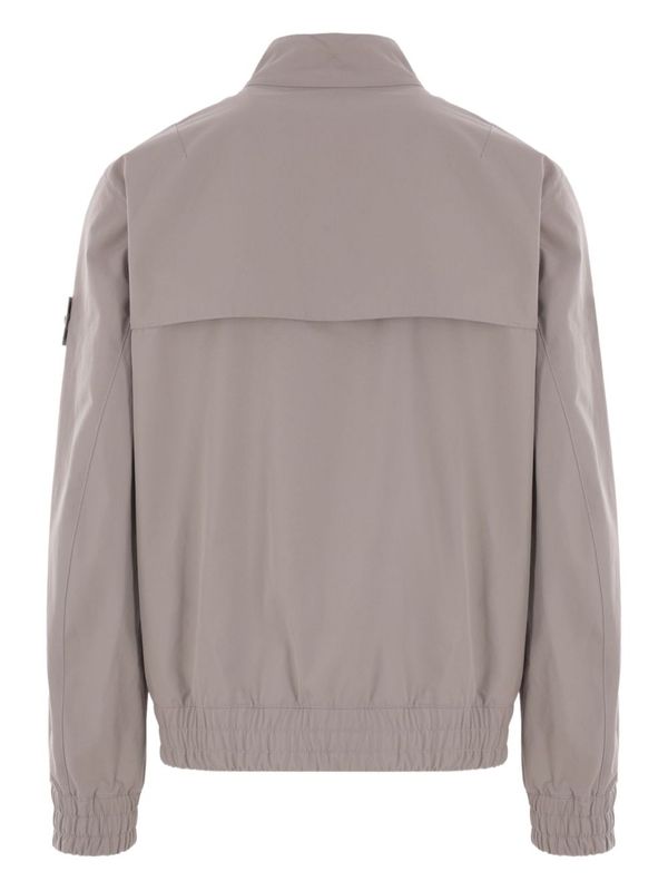 Wappen Patch High-Neck Cotton Zip-Up Jacket