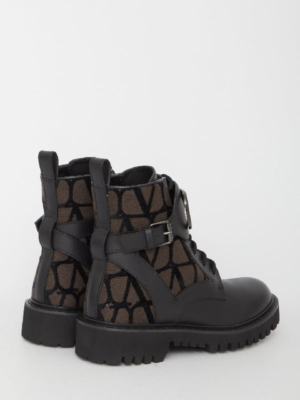 Jacquard Iconography Combat Boots