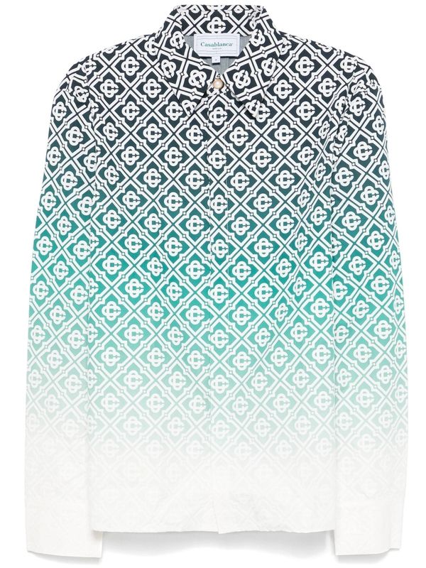 Monogram Pattern Gradient Cotton Shirt