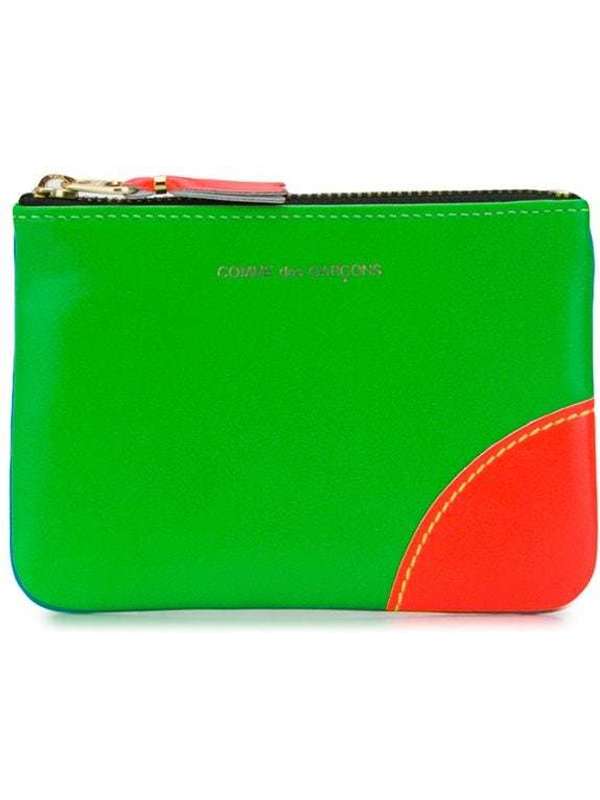 Multicolor Logo Leather Zip Wallet