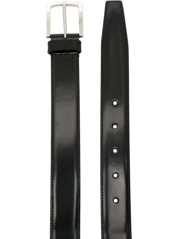 Black Square Buckle Leather Belt