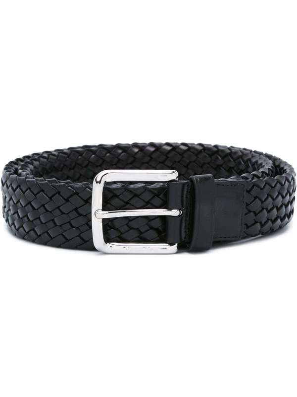 Black Weaving Leather Belt