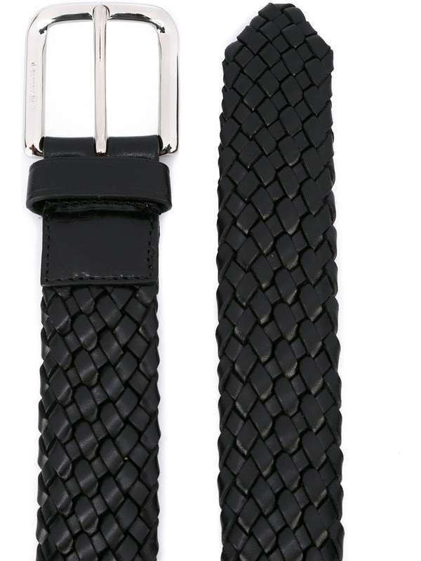 Black Weaving Leather Belt