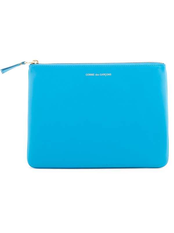 Blue Logo Leather Pouch