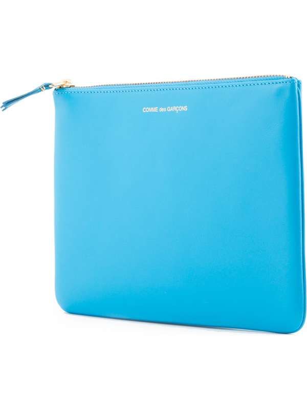 Blue Logo Leather Pouch