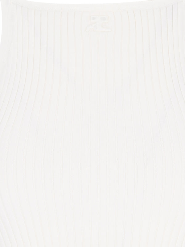 リブ ビスコース ブレンド タンクトップ