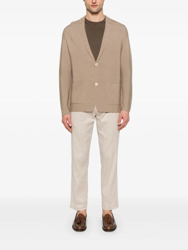 Single Breasted Wool Silk Jacket