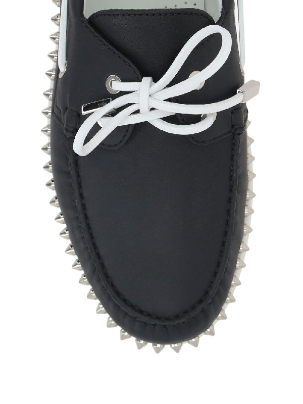 Spike Calfskin Boat Shoes