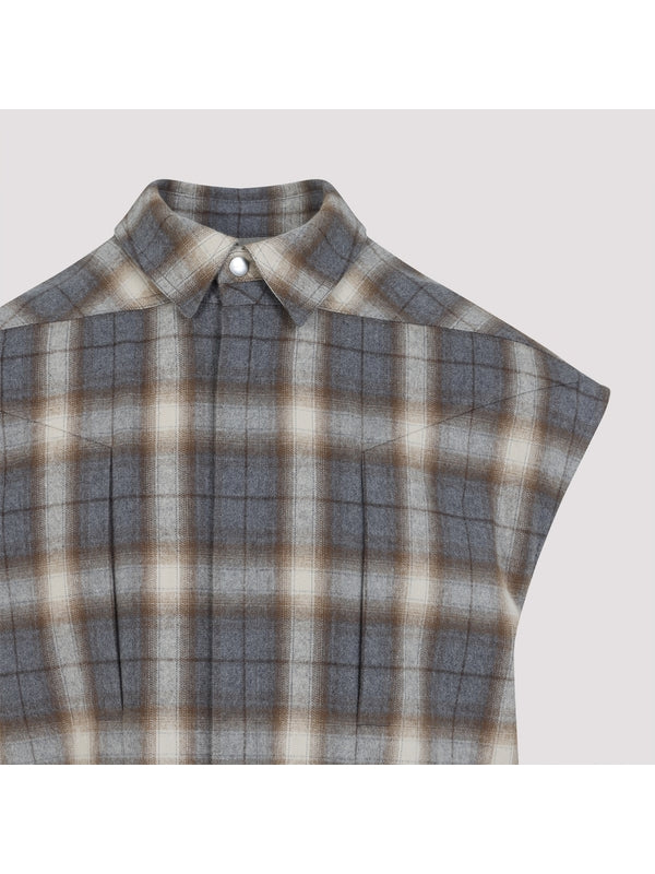 Jumbo Check Pattern Cotton Vest