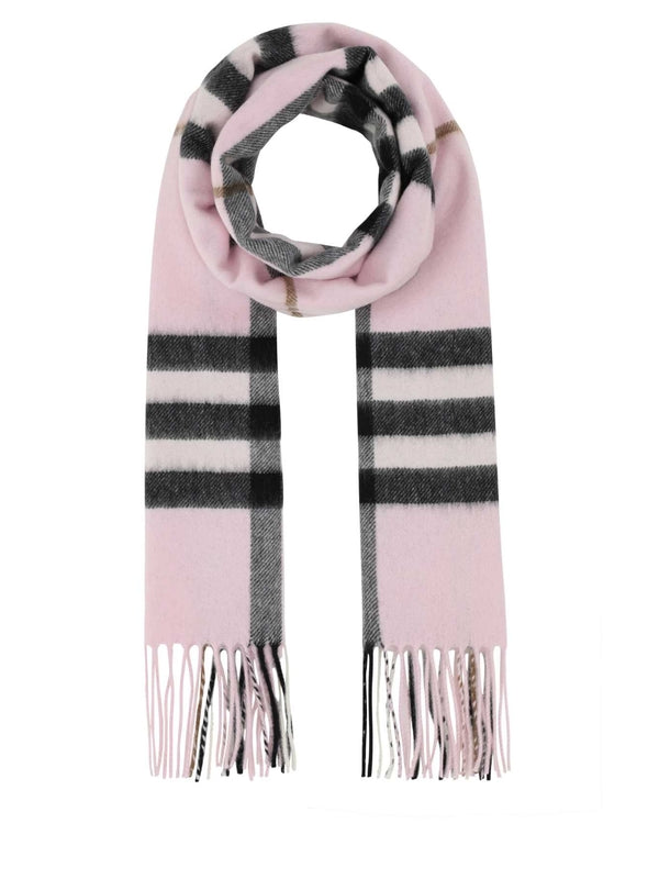 Check Cashmere Fringe Muffler