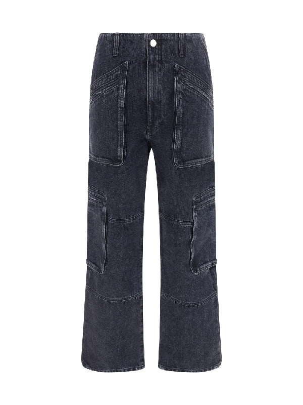 Wide Cargo Denim Pants