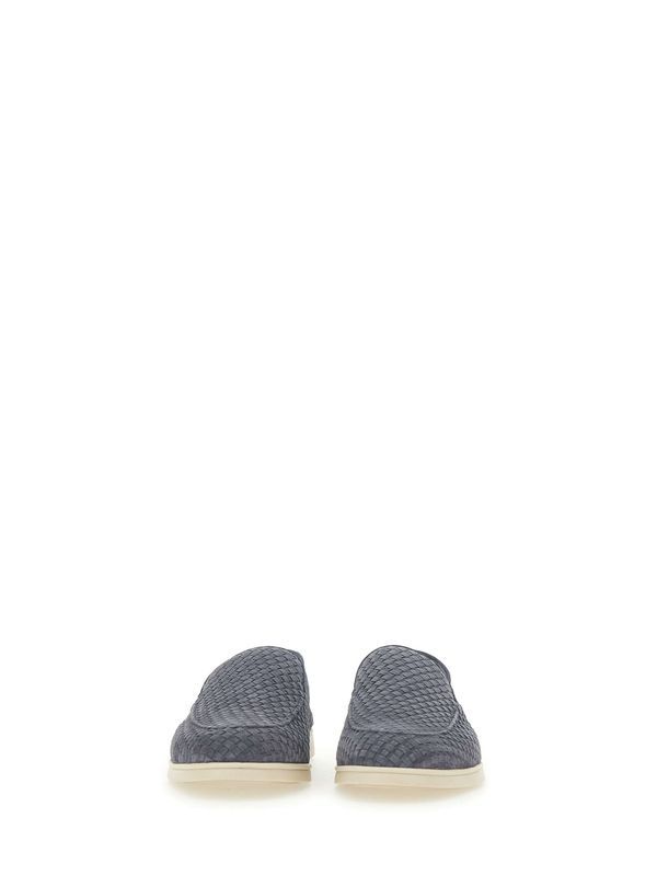 Woven Leather Slip-On Loafers