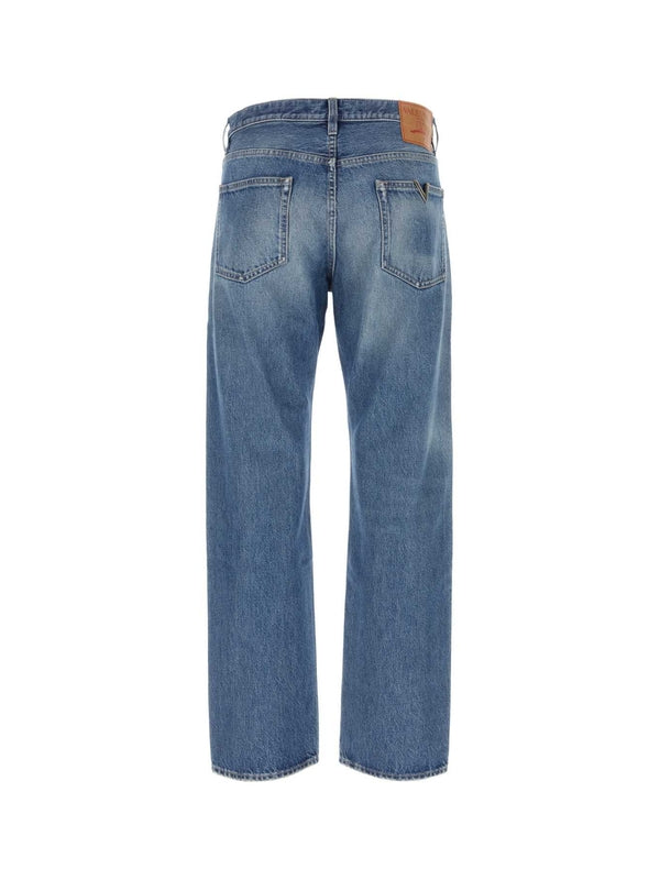 Back V Logo Denim Pants