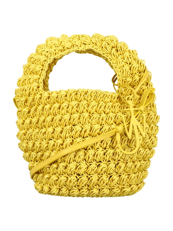 Yellow Crochet Cotton Popcorn Bag