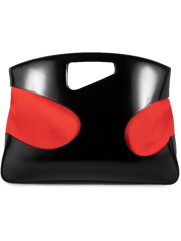 Cutout Detail Leather Tote Bag