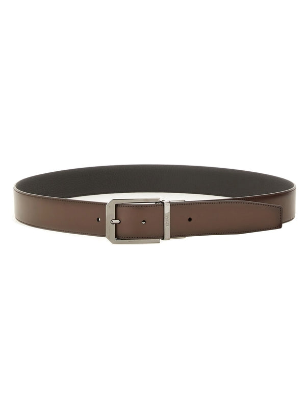Z Zegna Brown Leather Belts