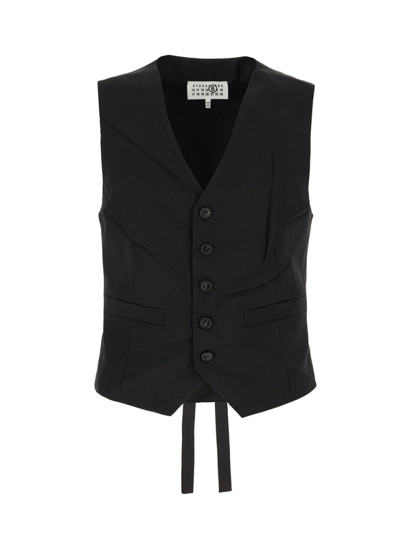 Mm6 Maison Margiela Black Vests
