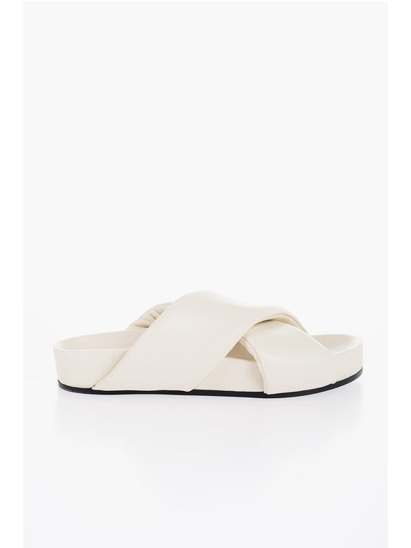 White Cross Sandals