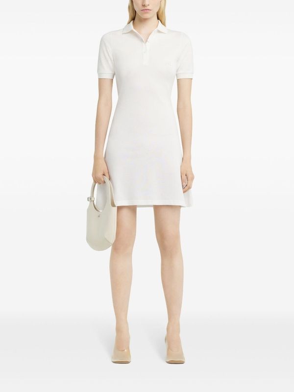 Polo Collar Cotton Mini Dress