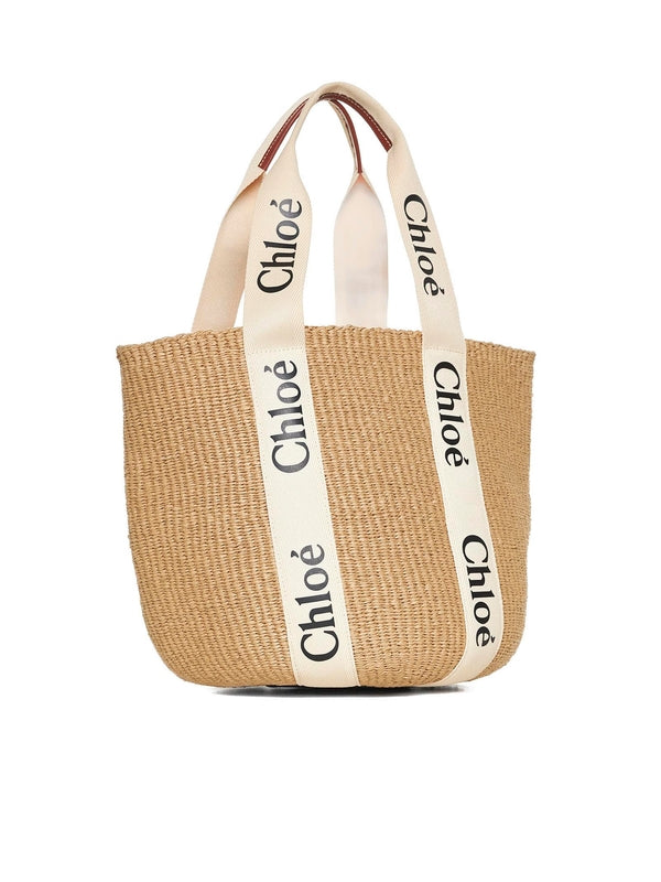 Woody Raffia Large Tote Bag