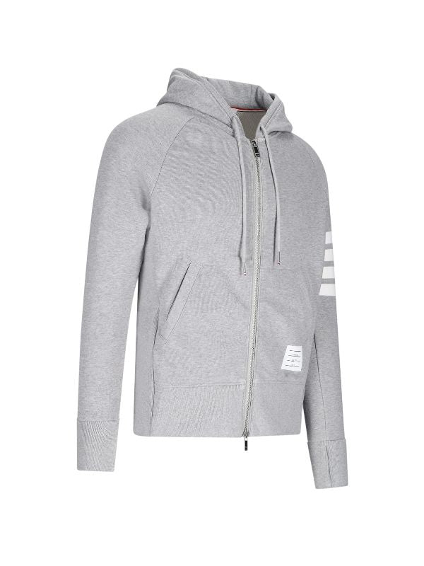 4-Bar Cotton Hoodie Zip-Up