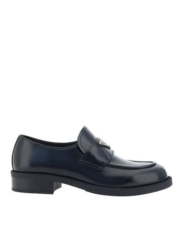 Triangular Logo Calfskin Loafers