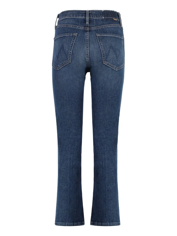 Straight Crop Cotton Denim Pants