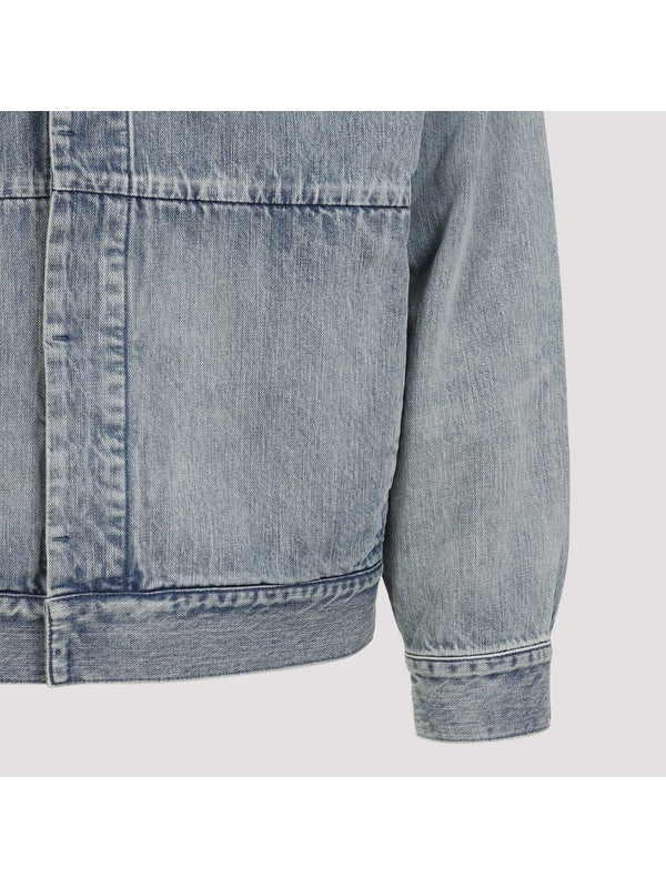 Collar Detail Denim Trucker Jacket