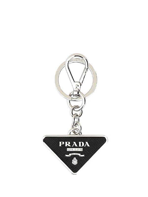 Saffiano Triangle Logo Keyring