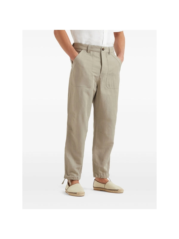Beige Linen Cotton Pants