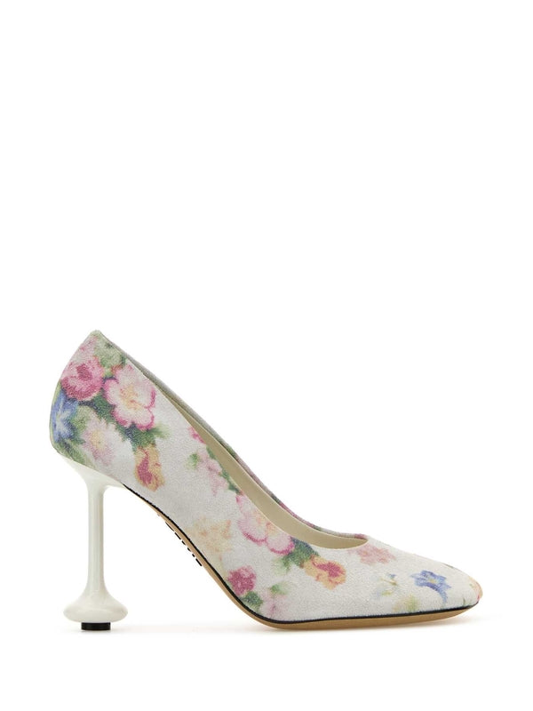 Toy Flower Suede Pumps Heelss